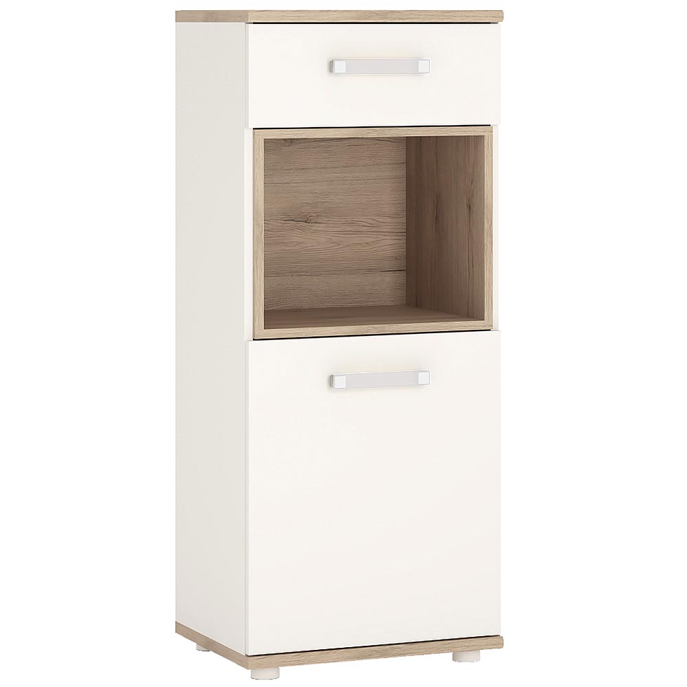 4KIDS 1 door 1 drawer narrow cabinet opalino handles